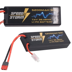 Аккумулятор Speed Storm Li-Po 7.4V 50C 5200 mAh Hard Case разъем T-plug (Deans) - SS-2S5200-50-D