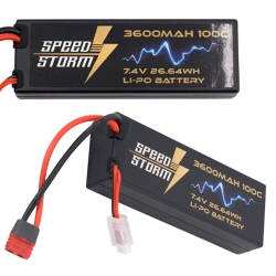 Аккумулятор Speed Storm Li-Po 7.4V 100C 3600 mAh Hard Case разъем T-plug (Deans) - SS-2S3600-100-D