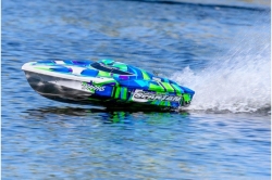 Радиоуправляемый катер TRAXXAS Spartan TSM (ready to Bluetooth module) Green с электродвигателем - TRA57076-4-G