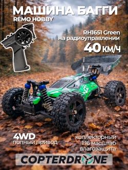Радиоуправляемый багги Remo Hobby RH1651 Dingo 4WD RTR масштаб 1:16 2.4G - RH1651-GREEN
