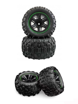 Колесо в сборе 16300S для автомодели MJX 16108, зеленое, 2 шт - MJX-16300S