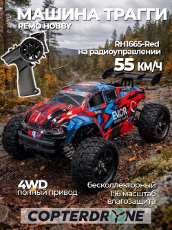 Радиоуправляемый трагги Remo Hobby S EVO-R Brushless 4WD 2.4G 1:16 RTR RH1665-RED