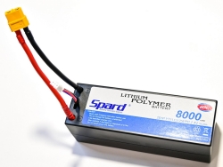 Аккумулятор Li-Po Spard 8000mAh, 7.4V, 60C, XT60, XL Hardcase (140x48x49мм) для авто 1/10, 1/8 YT1143125PPP-2S-8HC