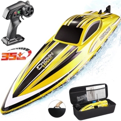 Радиоуправляемый катер HJ toys / HongXunJie Chasing Waves с сумкой (41 см, 35 км/ч) - HJ818-YELLOW-BAG