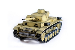 Радиоуправляемый танк Taigen 1/16 Panzerkampfwagen III (Германия) дым, свет (для ИК боя) V3 2.4G RTR пустыня - TG3848-BD-IR3.0