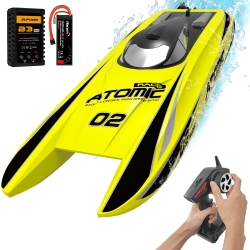Радиоуправляемый катер катамаран Volantex RC ATOMIC 700 желтый Brushless - EXA79204RY