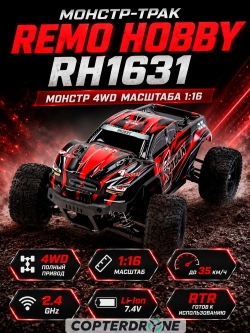 Радиоуправляемый монстр Remo Hobby Monster SMAX 1:16 4WD RTR RH1631-RED