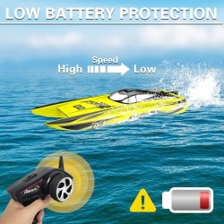 Радиоуправляемый катер катамаран Volantex RC ATOMIC 700 желтый Brushless - EXA79204RY